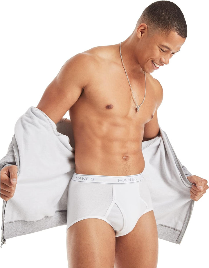 Hanes Cuecas masculinas de algodão com absorção de umidade, disponíveis em branco e preto, várias embalagens disponíveis