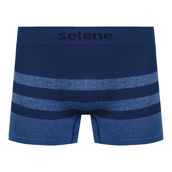 Cueca Boxer Selene Sem Costura Azul Marinho Mescla