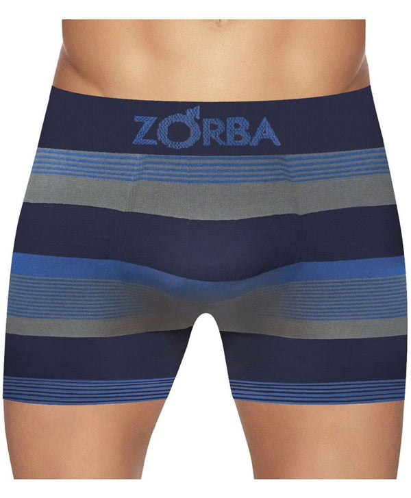 Zorba Seamless Stripes Boxer Briefs New S/ Cost Alg Blue