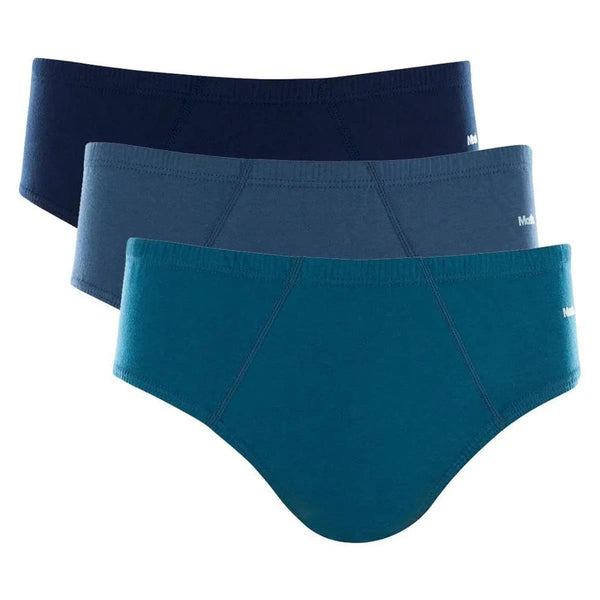 Kit 3 Briefs Slip Mash Cotton Elastic Built-in Blue