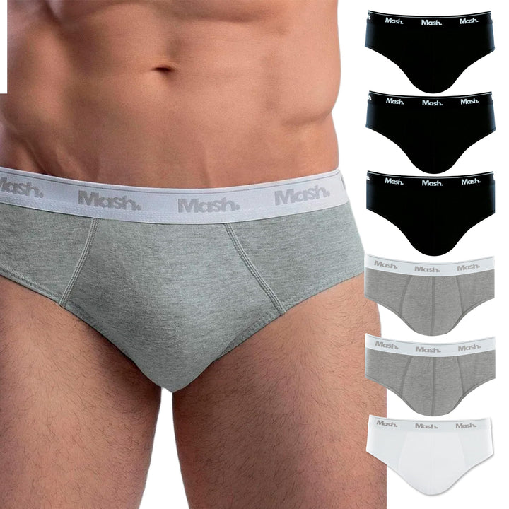 Kit 06 Cuecas Slip Algodão Elástico Boxer Mash Masculino Adulto