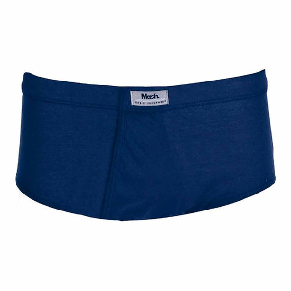 Slip Mash Underwear with Opening Cotton Navy Blue