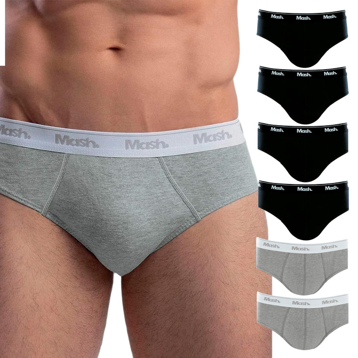 Kit 06 Cuecas Slip Algodão Elástico Boxer Mash Masculino Adulto