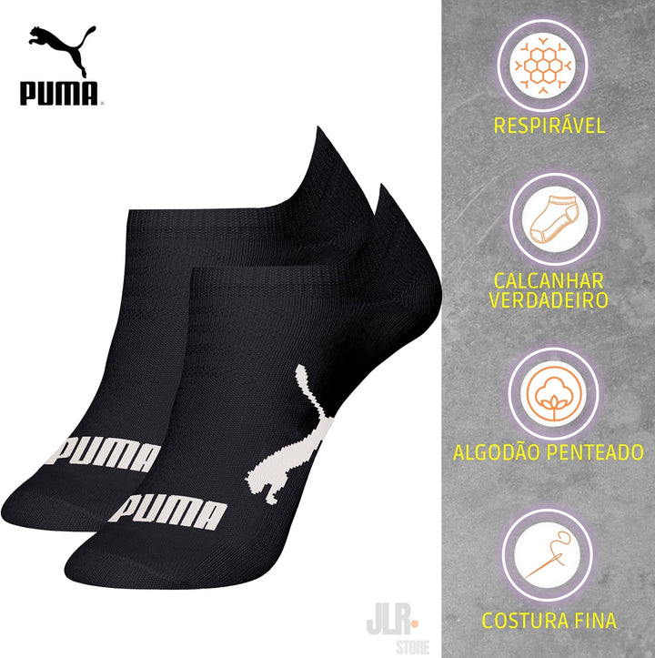 PUMA Kit 9 Pares Meia Sapatilha Invisível Esportiva Masculino Adulto, 9 Preta, 39-43