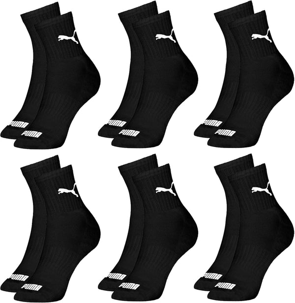 Kit 06 Pares Meia Puma Cano Médio Esportiva Everyday Algodão Adulto Unissex