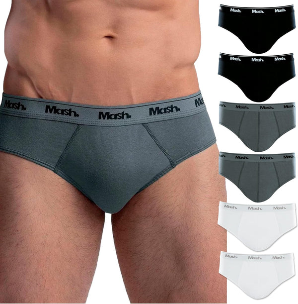 Kit 06 Cuecas Slip Algodão Elástico Boxer Mash Masculino Adulto