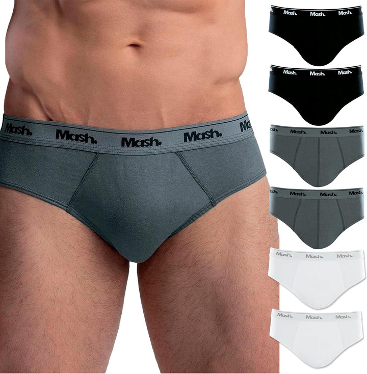 Kit 06 Cuecas Slip Algodão Elástico Boxer Mash Masculino Adulto