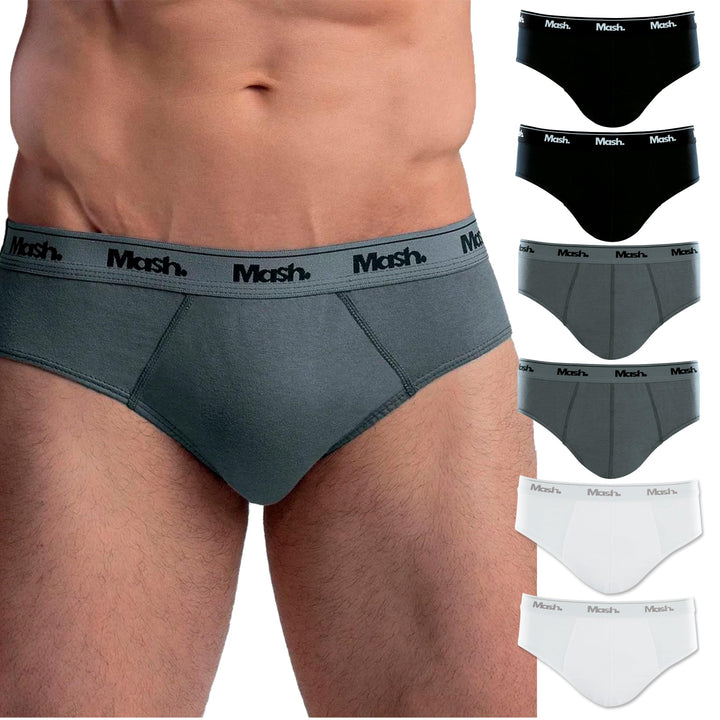 Kit 06 Cuecas Slip Algodão Elástico Boxer Mash Masculino Adulto