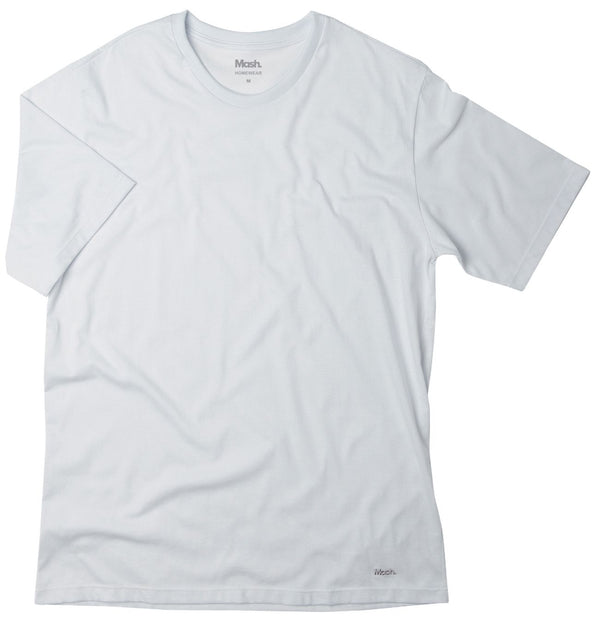 Men's Mash Crew Neck T-Shirt 100% White Cotton