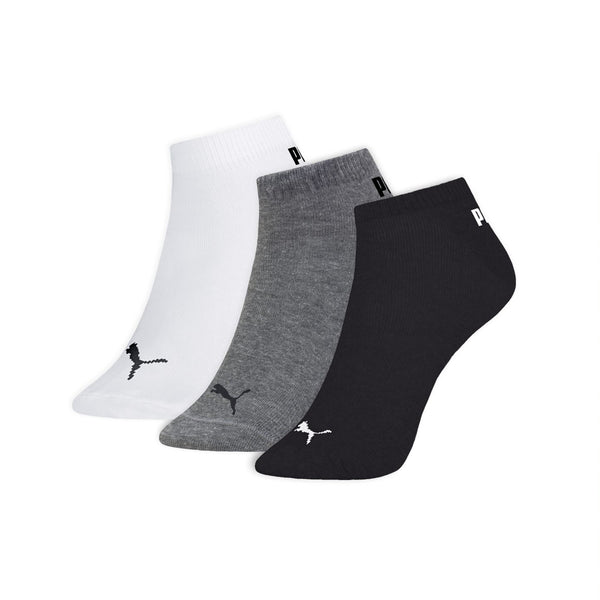 Kit 3 Puma Clean Cotton Sneaker Socks White/Black/Gray