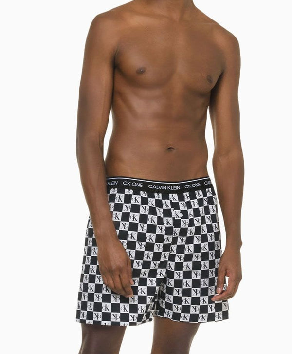 Cueca Samba-Canção Calvin Klein Check Logo 100% Alg Preta