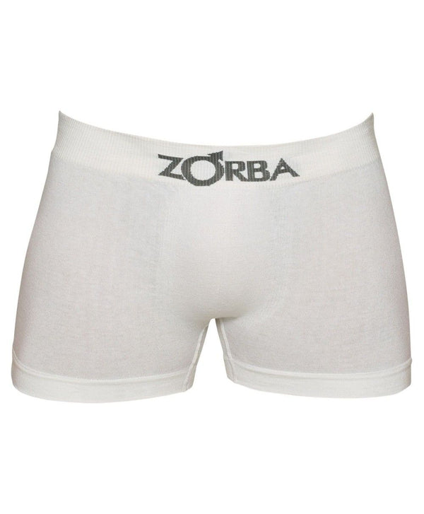 Zorba Seamless Basic Seamless White Cotton Boxer Briefs