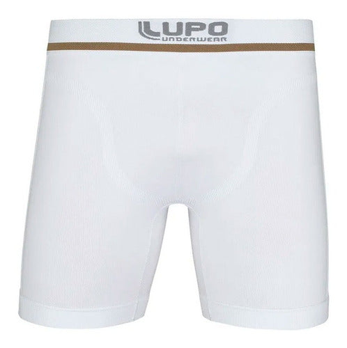 Cueca Boxer Alongada Lupo Microfibra Sem Costura Branca