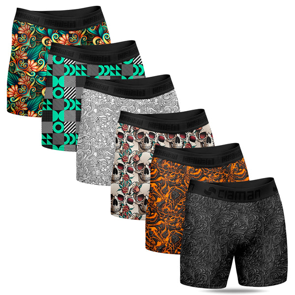 Kit 6 Long Boxer Briefs Digital Print Style Ciaman New Collection