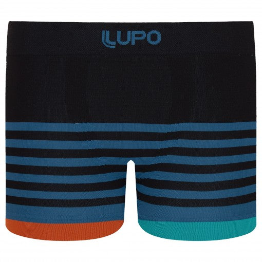 Cueca Boxer Infantil Lupo Sem Costura Stripes Preta