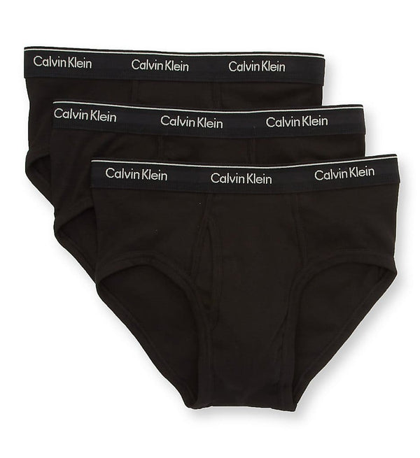 Kit 3 Calvin Klein Slip Briefs with Opening 100% Cotton Black