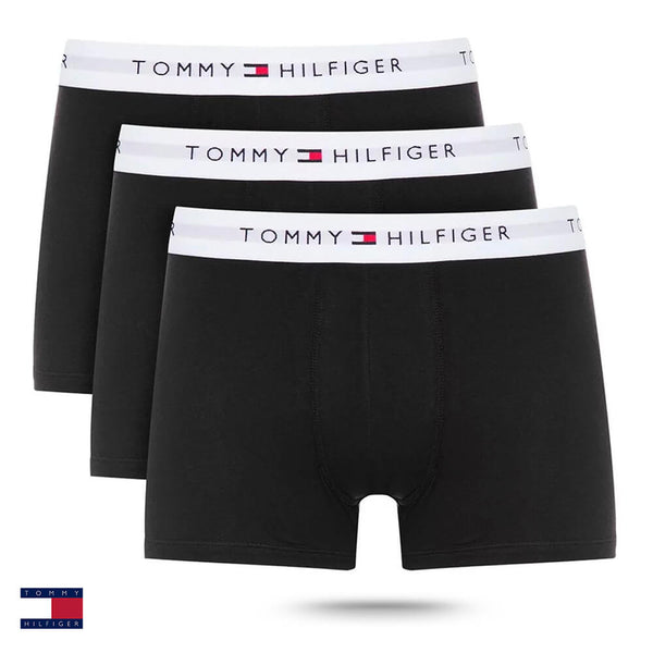 Kit 3 Trunk Black White Algodão Tommy Hilfiger - THU09TQ002