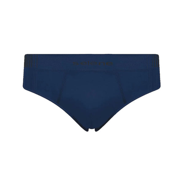 Cueca Slip Selene Bars Sem Costura Azul Stone