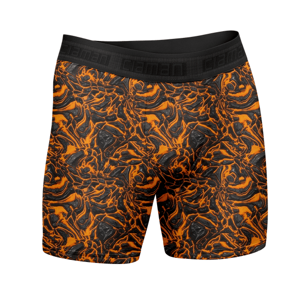 Ciaman Lava Style Digital Print Long Boxer Briefs