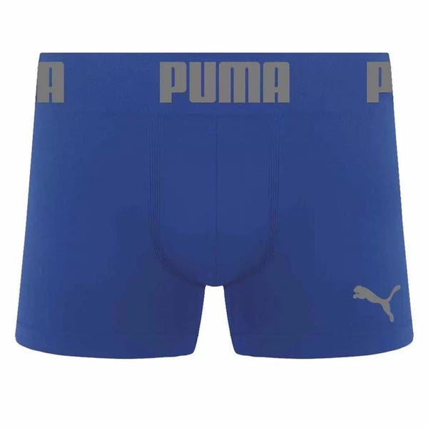 Cueca Boxer Puma Bold Poliamida Sem Costura Azul Índigo