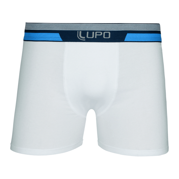 Cueca Boxer Lupo Lines Algodão Branca