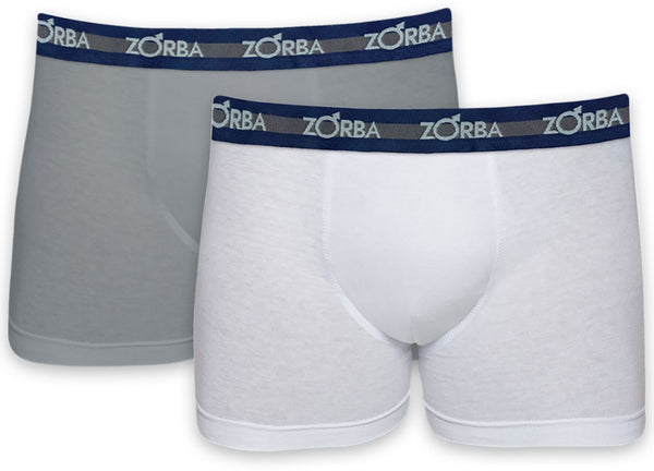 Kit 2 Zorba Boxer Max Briefs 100% Cotton White/GraphiteN