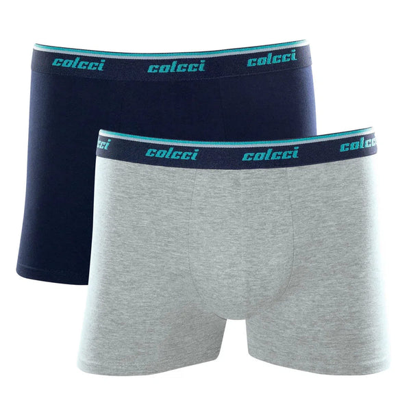 Kit 2 Cuecas Boxer Colcci High Cotton Azul/Mescla