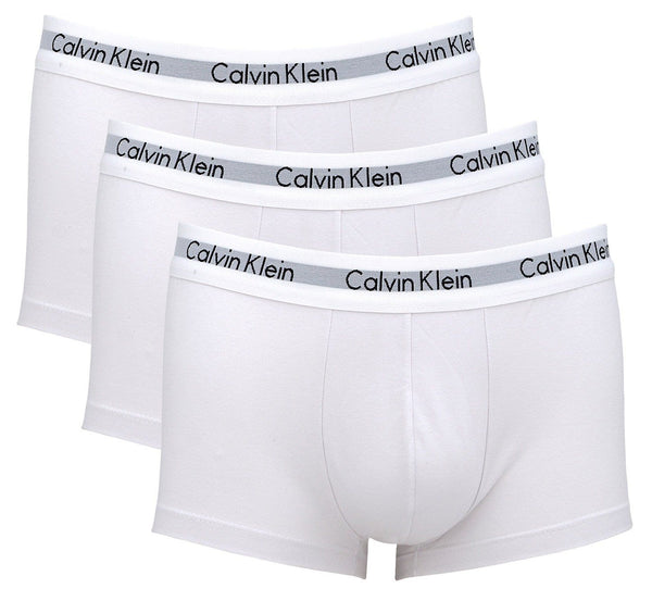 Kit 3 White Calvin Klein Life Cotton Trunk Briefs