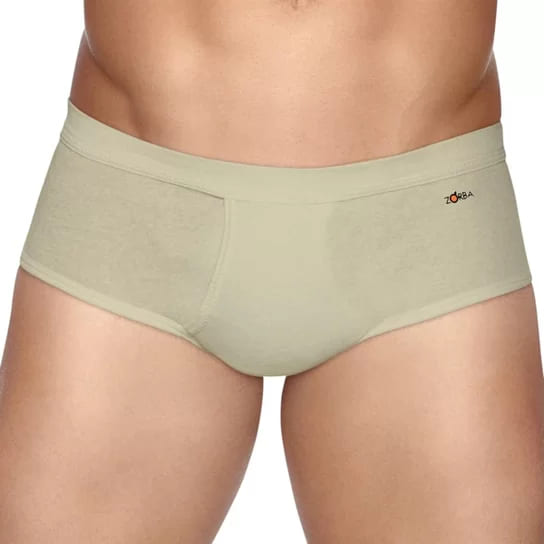 Cueca Slip Zorba 100% Algodão com Abertura Linea Bege