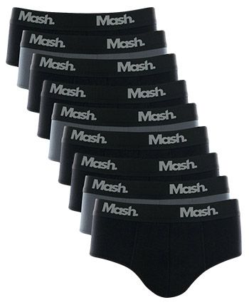 Kit 9 Mash Innovation Slip Briefs 4 Cotton Black/Lead