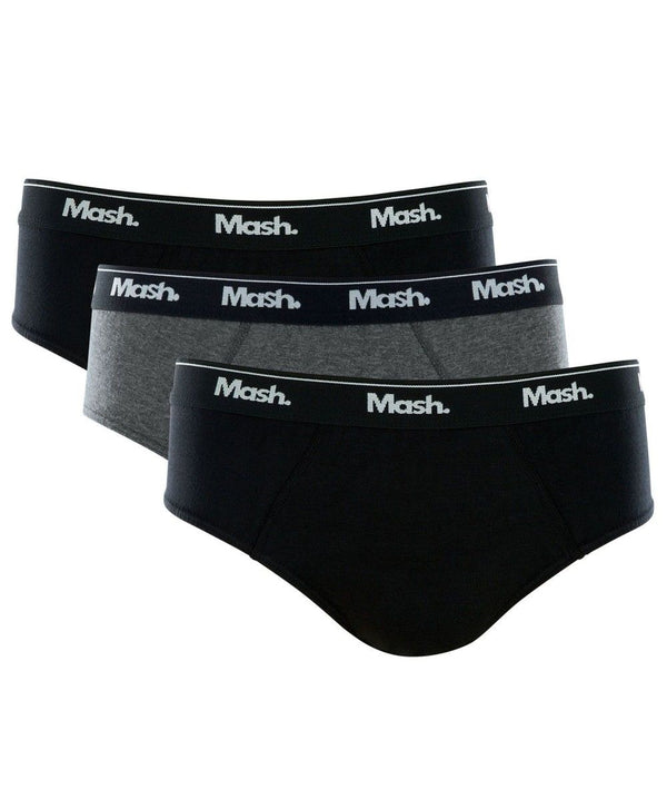 Kit 3 Slip Mash Cotton Briefs Black/Gray N