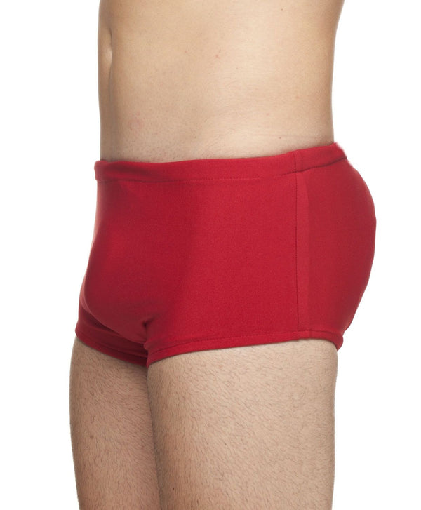 Red Back Padded Swim Trunks