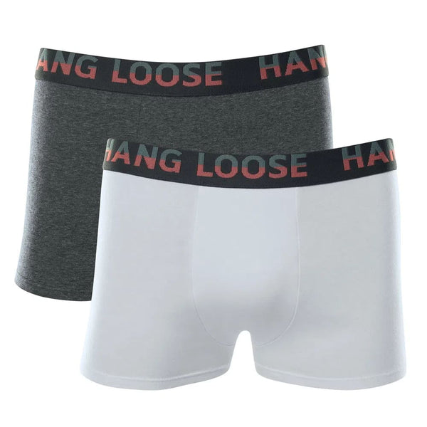 Kit 2 Hang Loose Sunrise Cotton Boxer Briefs Grey/White