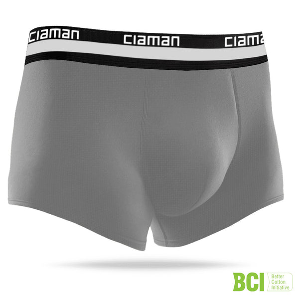 Cueca Trunk MAXX+ Cotton BCI™ CIAMAN Cinza Mescla