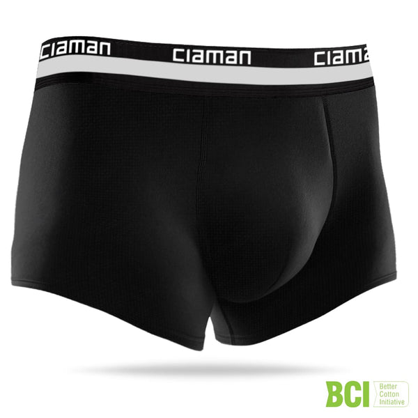 Cueca Trunk MAXX+ Cotton BCI™ CIAMAN Preta