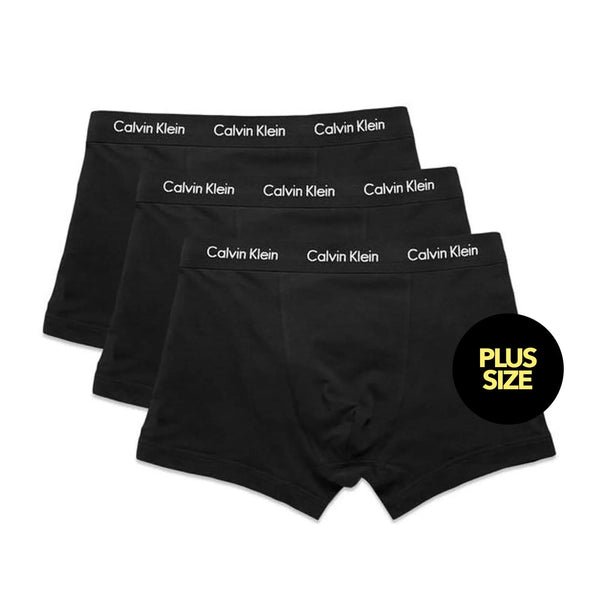 Kit 3 Trunk Briefs Plus Size Calvin Klein Life Cotton Black