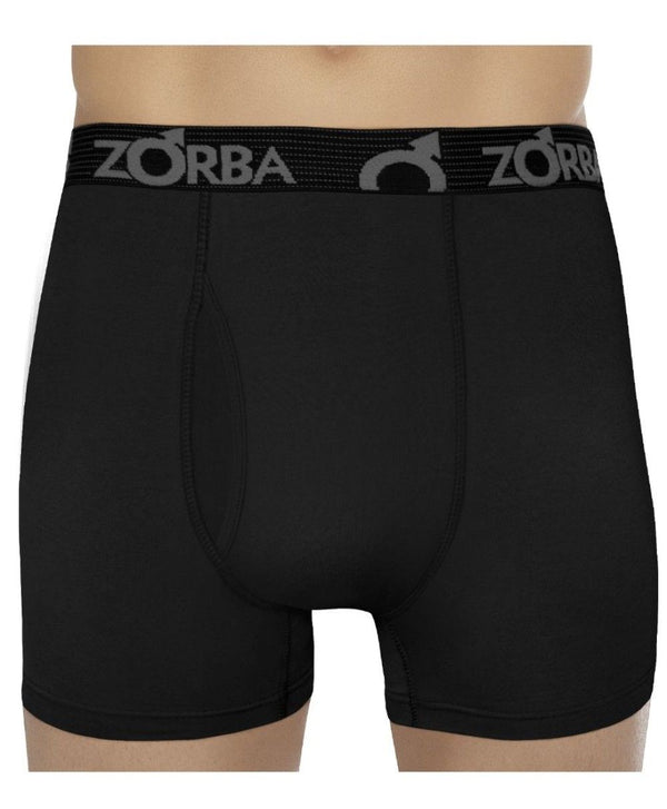 Cueca Zorba Boxer Flex New Algodão c/ Abertura Preta