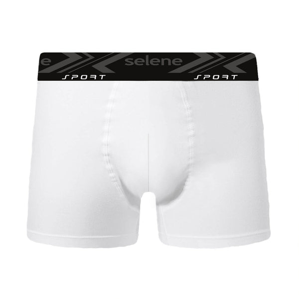 Cueca Boxer Selene Sport Algodão com Bojo Branca