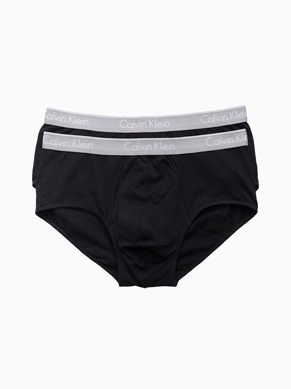 Kit 2 Black Calvin Klein Cotton Slip Briefs