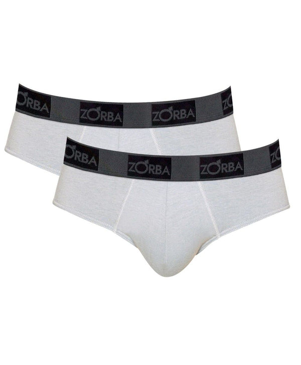 Kit 2 Zorba Slip Plus New Cotton White/White Briefs