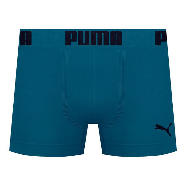 Cueca Boxer Puma Bold Poliamida Sem Costura Verde Petróleo