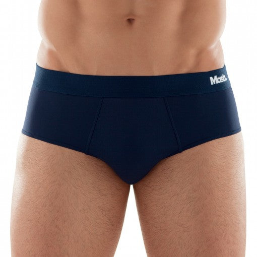 Cueca Slip Casual Mash Poliamida Azul