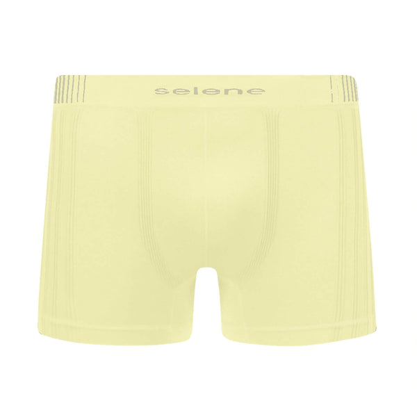 Cueca Boxer Selene Linie Poliamida Sem Costura Amarelo Claro