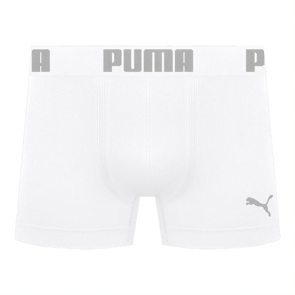 Cueca Boxer Puma Bold Poliamida Sem Costura Branca